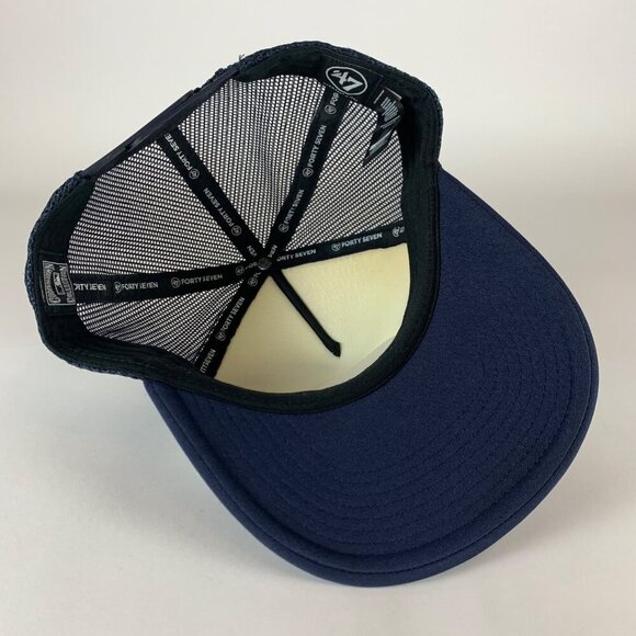 California Angels White Navy Blue 47 Brand Cooperstown Collection Trucker Hat - Picture 4 of 6